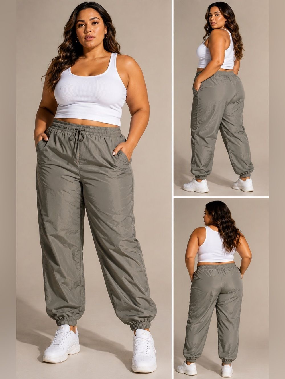 Good American GP0877 Olive Green Jogger Pants Plus Size 7 26/28